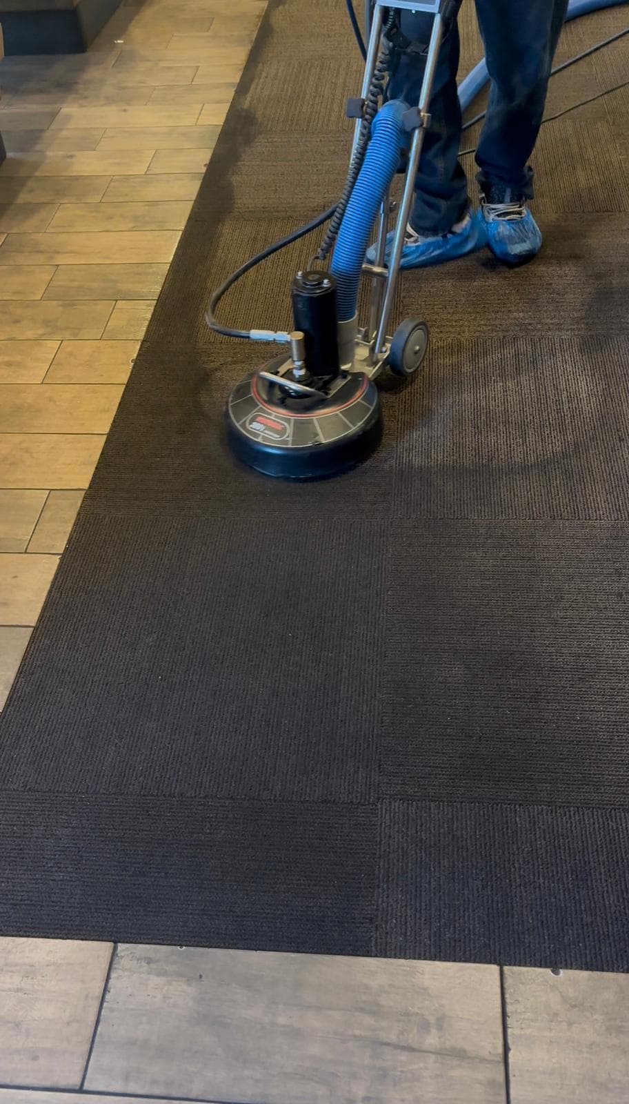 Carpet cleaning equipment ready for service