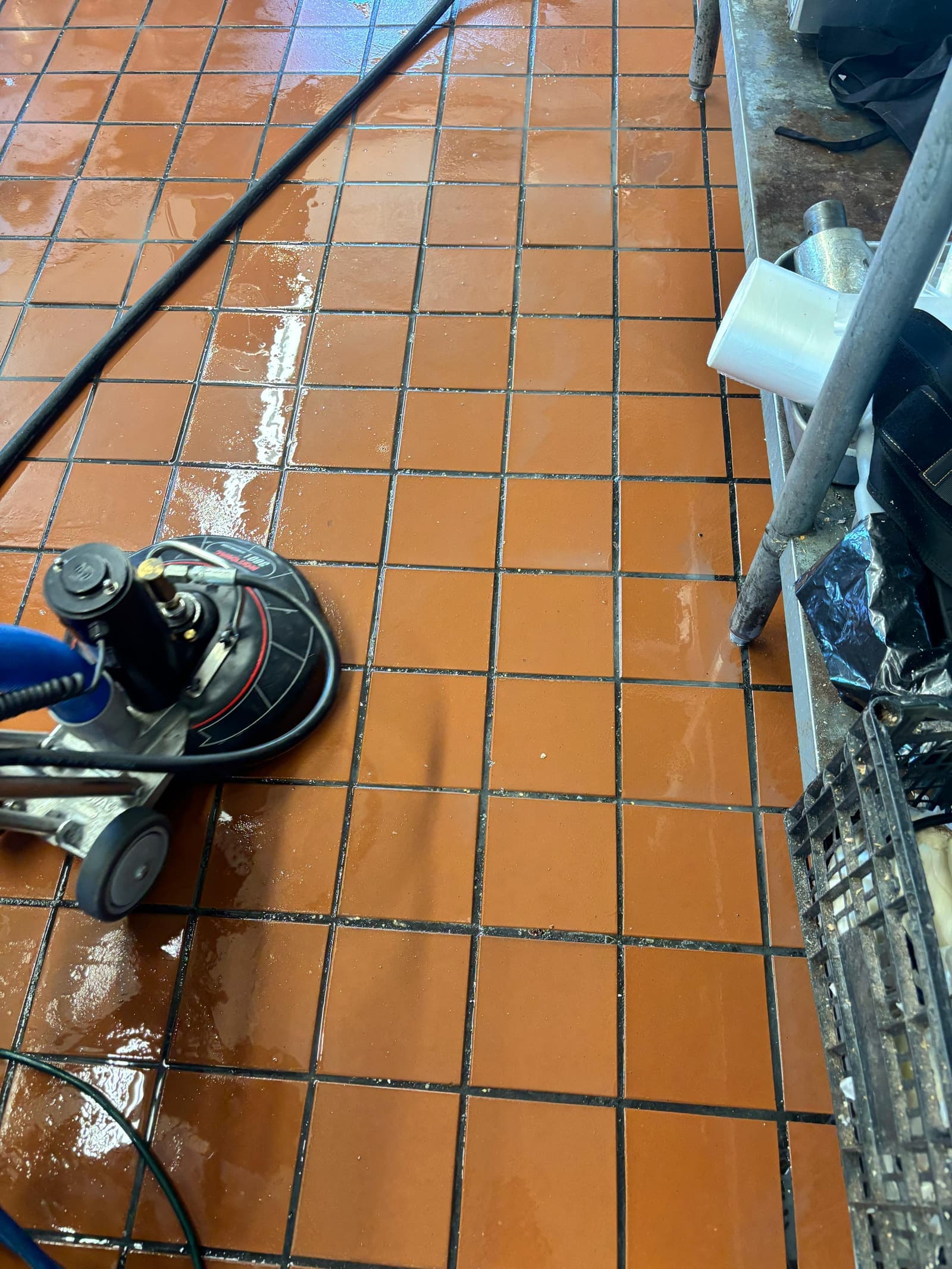Saltillo tile and grout cleaned during a tile and grout cleaning job in Las Cruces, NM